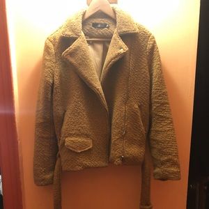 MISSGUIDED TEDDY BIKER JACKET SIZE 4
